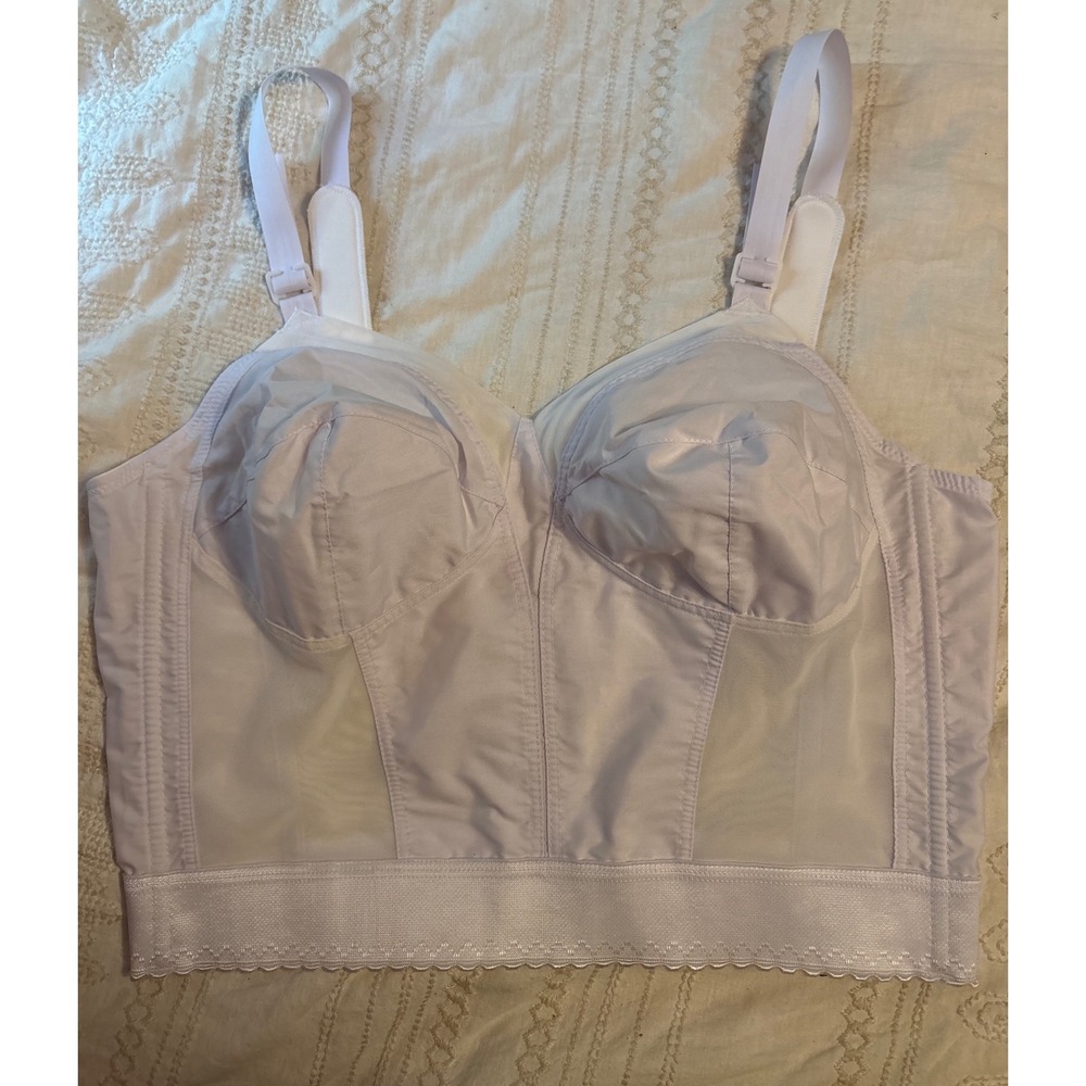 Exquisite Form Fully White Shoulder Comfort Full Figure Posture‎ Bra, 42B